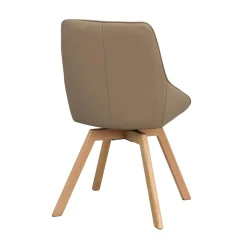 Alison tuoli lakattu tammijalka / beige nahka