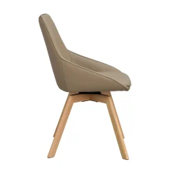 Alison tuoli lakattu tammijalka / beige nahka