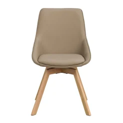 Alison tuoli lakattu tammijalka / beige nahka