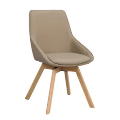 Alison tuoli lakattu tammijalka / beige nahka