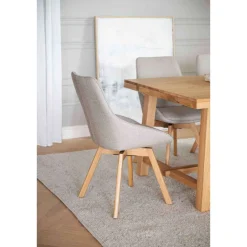 Alison tuoli lakattu tammijalka / beige kangas