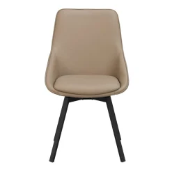 Alison tuoli musta metallijalka / beige nahka