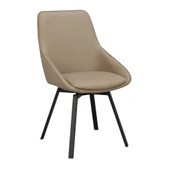 Alison tuoli musta metallijalka / beige nahka