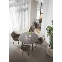 Alison tuoli musta metallijalka / tumma beige kangas