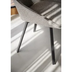 Alison tuoli musta metallijalka / tumma beige kangas