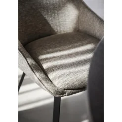 Alison tuoli musta metallijalka / tumma beige kangas