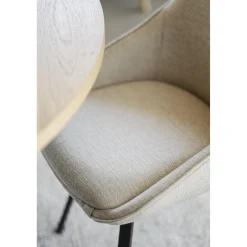 Alison tuoli musta metallijalka / vaalea beige kangas