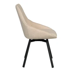 Alison tuoli musta metallijalka / vaalea beige kangas