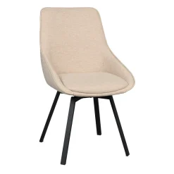 Alison tuoli musta metallijalka / vaalea beige kangas