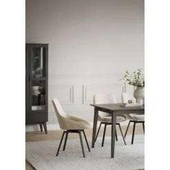 Alison tuoli musta metallijalka / vaalea beige kangas