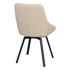 Alison tuoli musta metallijalka / vaalea beige kangas