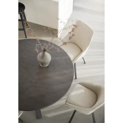 Alison tuoli musta metallijalka / vaalea beige kangas