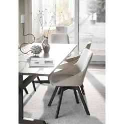 Alison tuoli ruskealakattu tammijalka / vaalea beige kangas