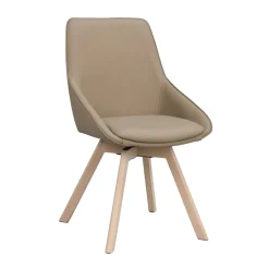 Alison tuoli valkolakattu tammijalka / beige nahka