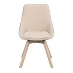 Alison tuoli valkolakattu tammijalka / vaalea beige kangas