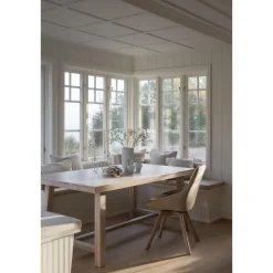 Alison tuoli valkolakattu tammijalka / vaalea beige kangas