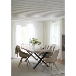 Alison tuoli valkolakattu tammijalka / vaalea beige kangas