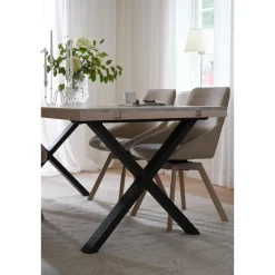 Alison tuoli valkolakattu tammijalka / vaalea beige kangas