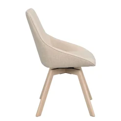 Alison tuoli valkolakattu tammijalka / vaalea beige kangas