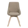 Alison tuoli valkolakattu tammijalka / tumma beige kangas