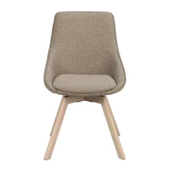 Alison tuoli valkolakattu tammijalka / tumma beige kangas