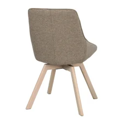 Alison tuoli valkolakattu tammijalka / tumma beige kangas