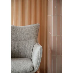 Fresno kääntyvä ja keinuva nojatuoli, beige kangas/ruskea metallijalka
