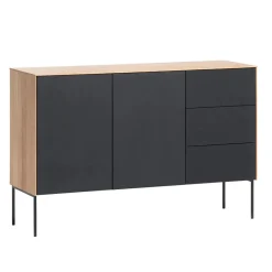 Orion senkki 121 cm, 2 ovea ja 3 laatikkoa, tammi/musta