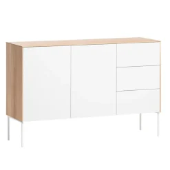 Orion senkki 121 cm, 2 ovea ja 3 laatikkoa, tammi/valkoinen