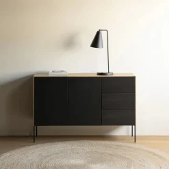 Orion senkki 121 cm, 2 ovea ja 3 laatikkoa, musta